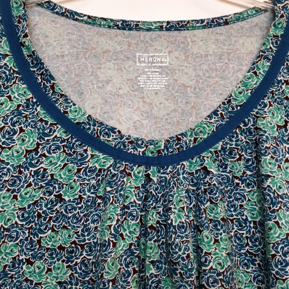 Merona cozy cotton floral top size large - Picture 2 of 7